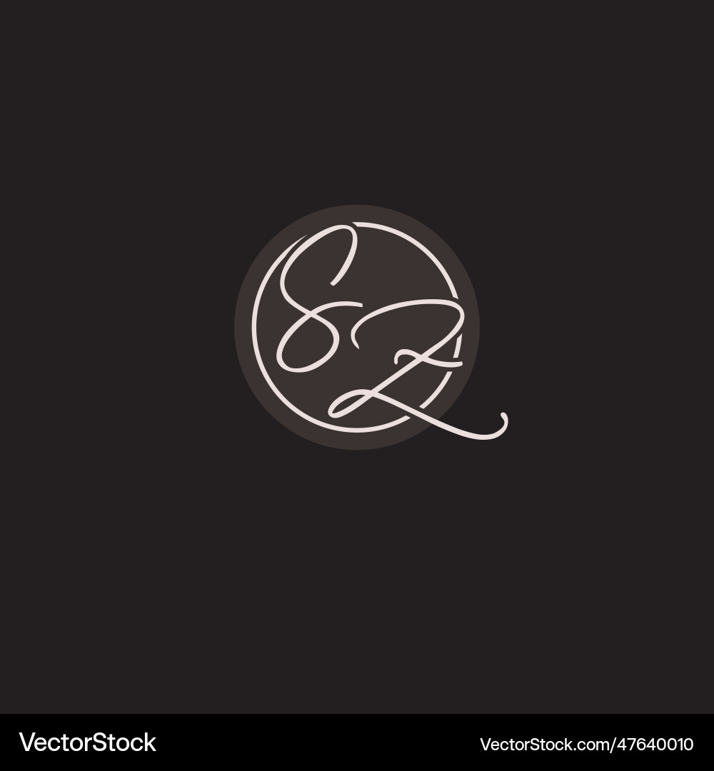Initials sz logo monogram with simple circle line Vector Image