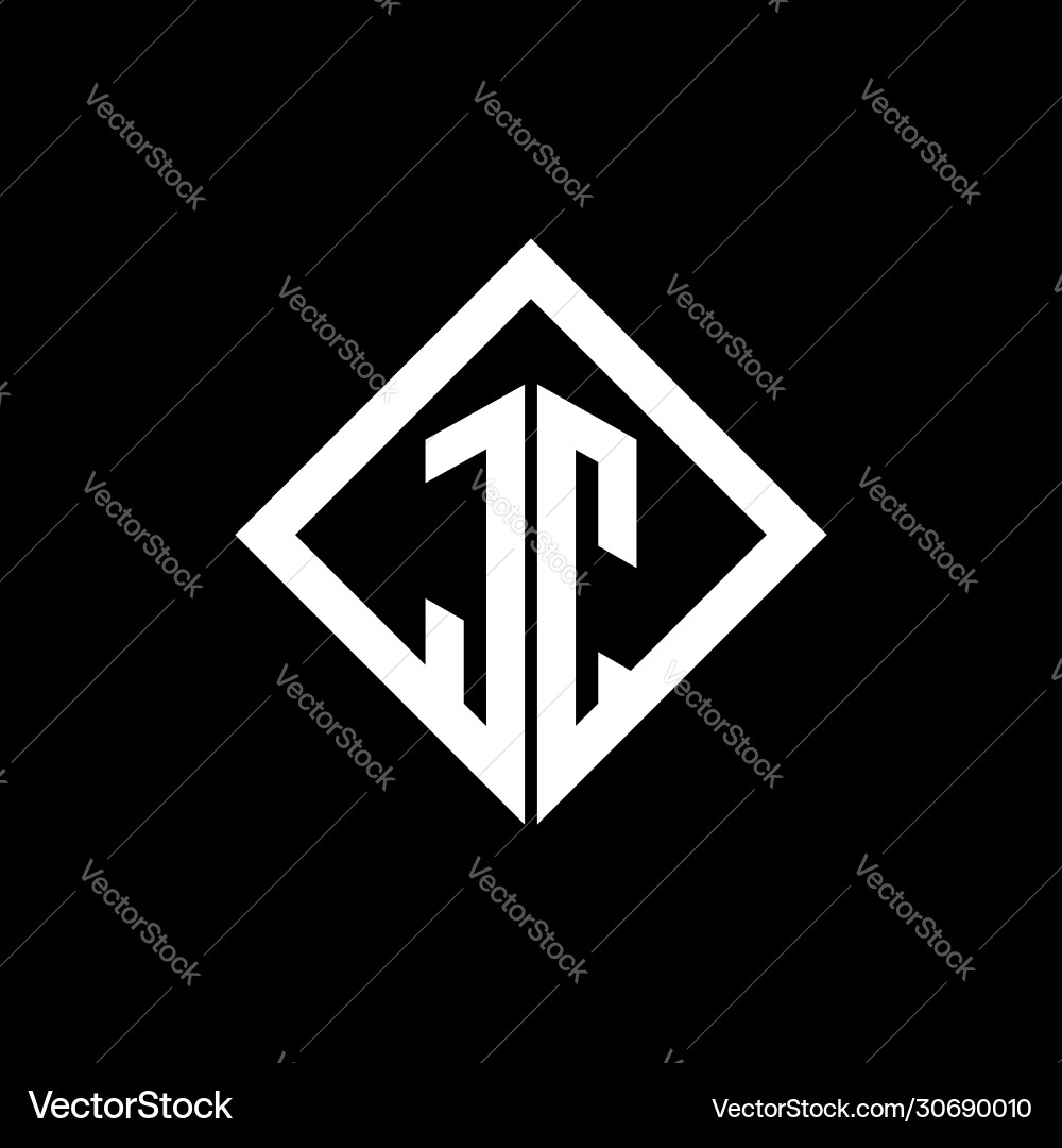 Jc logo monogram with square rotate style design Jc logo monogram with square rotate style design Vector Image