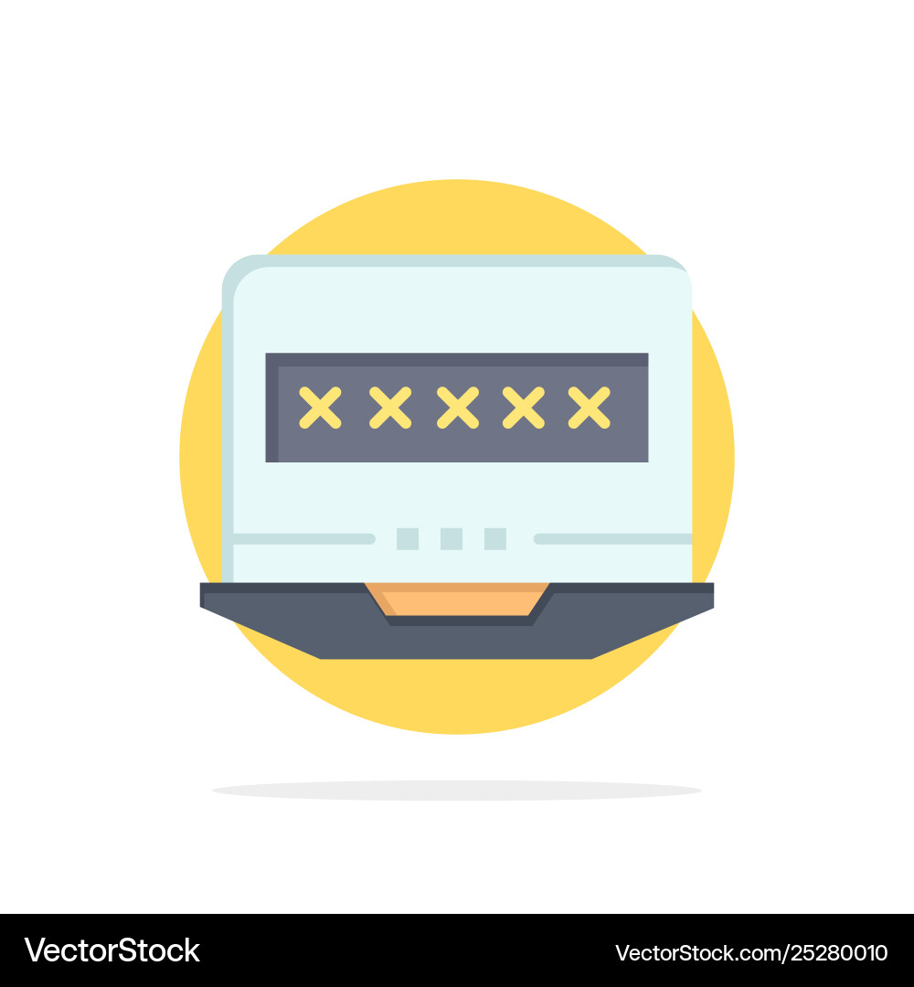 Laptop computer lock security abstract circle Laptop computer lock security abstract circle vector image