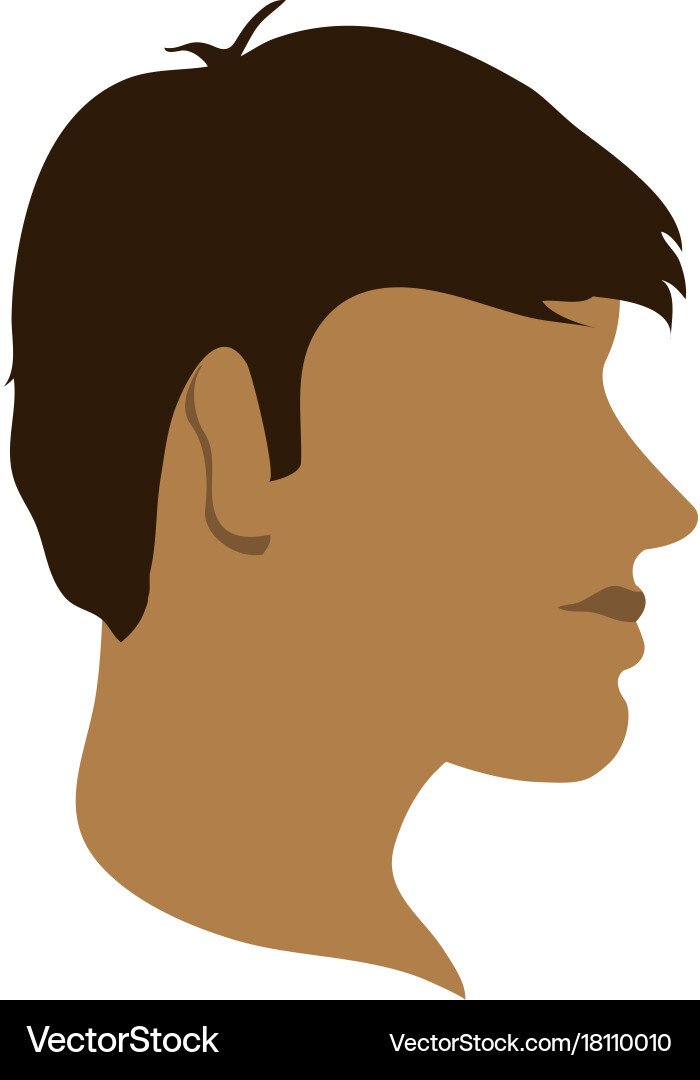 Man avatar head sideview icon image Vector Image