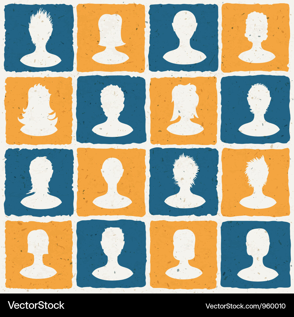 Multiple People Network Tiles Vector Image