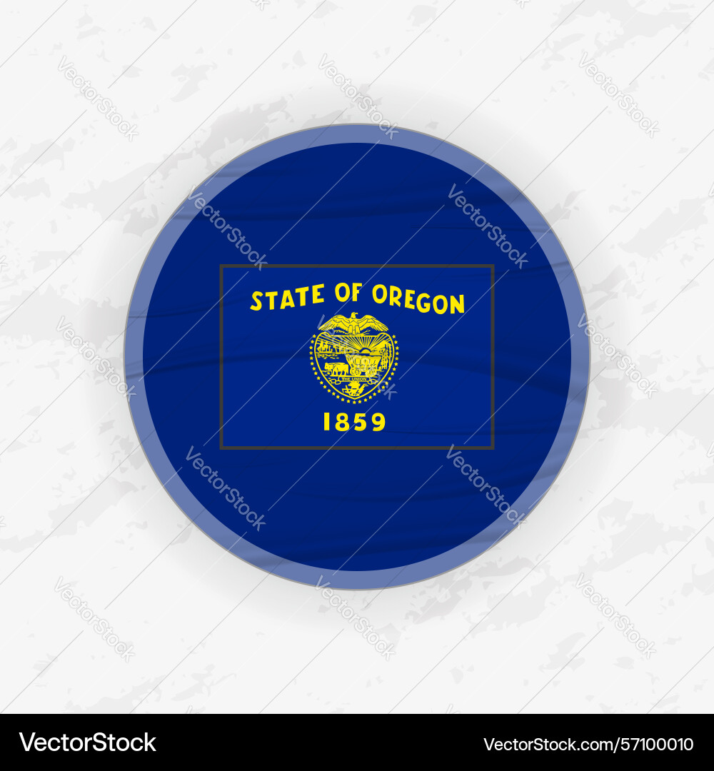 Oregonian flag in a circular emblem design vector image