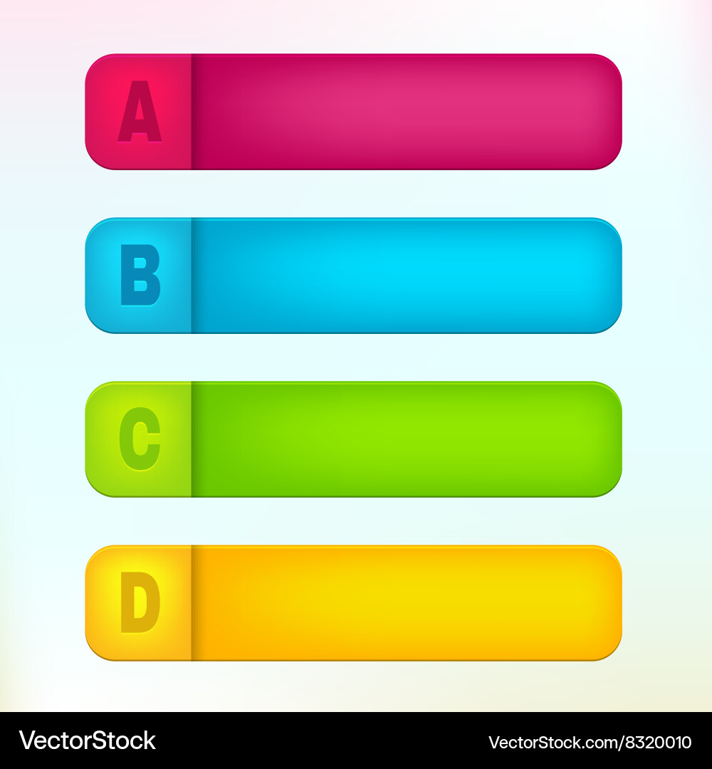 Paper labels with letters a b c d Vector Image