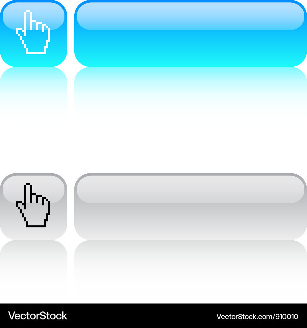 Pixel hand square button Vector Image