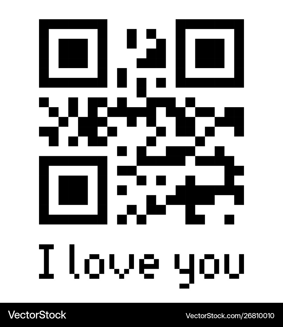 QR Code with 'I Love You' vector image