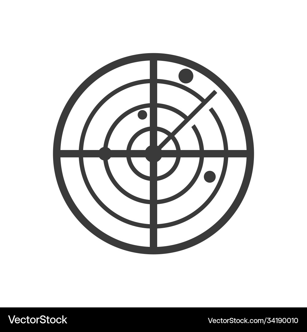 Radar Icon - Navigation & Tracking Vector Image
