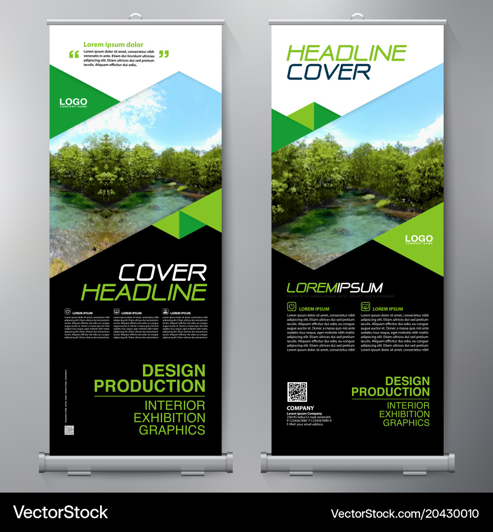 Roll Up Banner Stand Display Template vector image