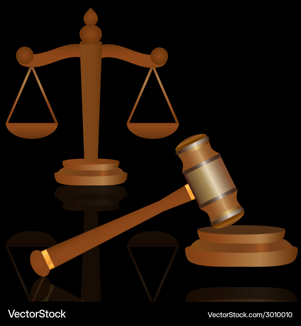 Scale and gavel Vector Image