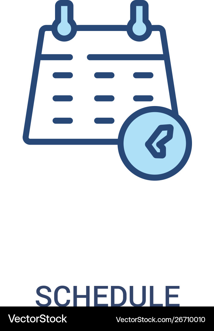 Schedule concept 2 colored icon simple line Schedule concept 2 colored icon simple line Vector Image
