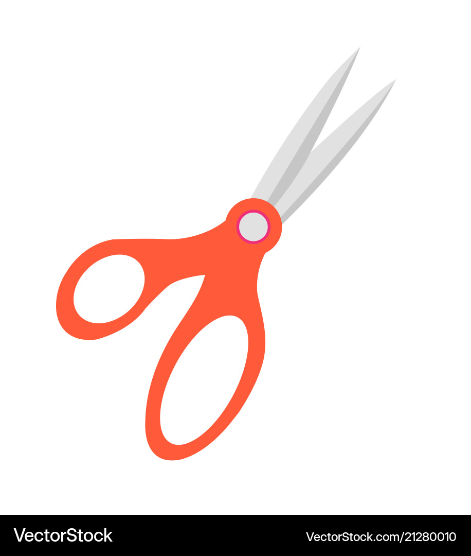 Scissors of red color object vector image