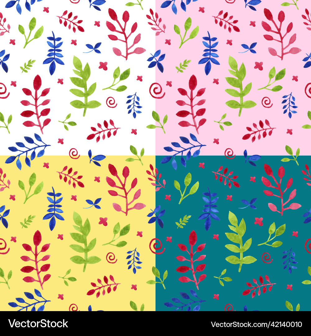 Seamless botanical pattern with branches and leave Seamless botanical pattern with branches and leave vector image