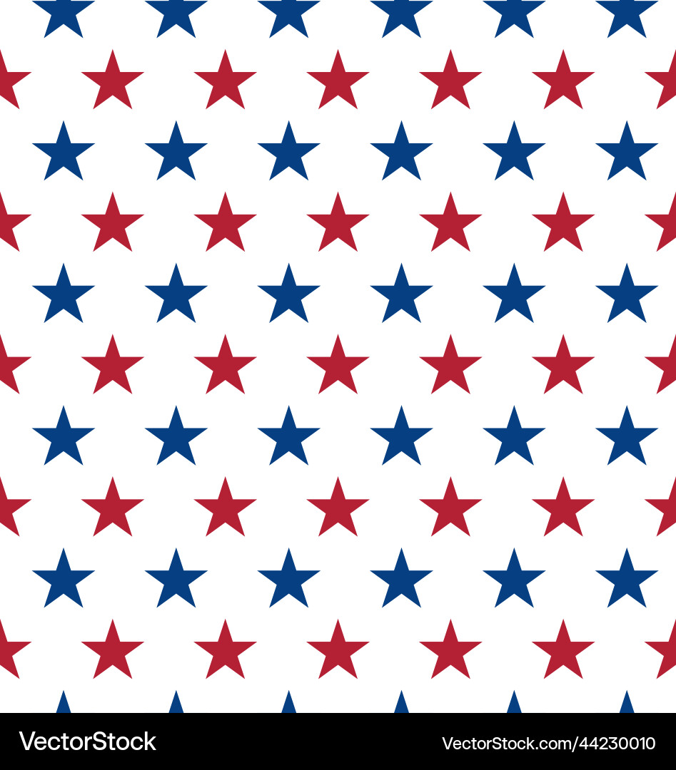 Seamless pattern made from red and blue five vector image