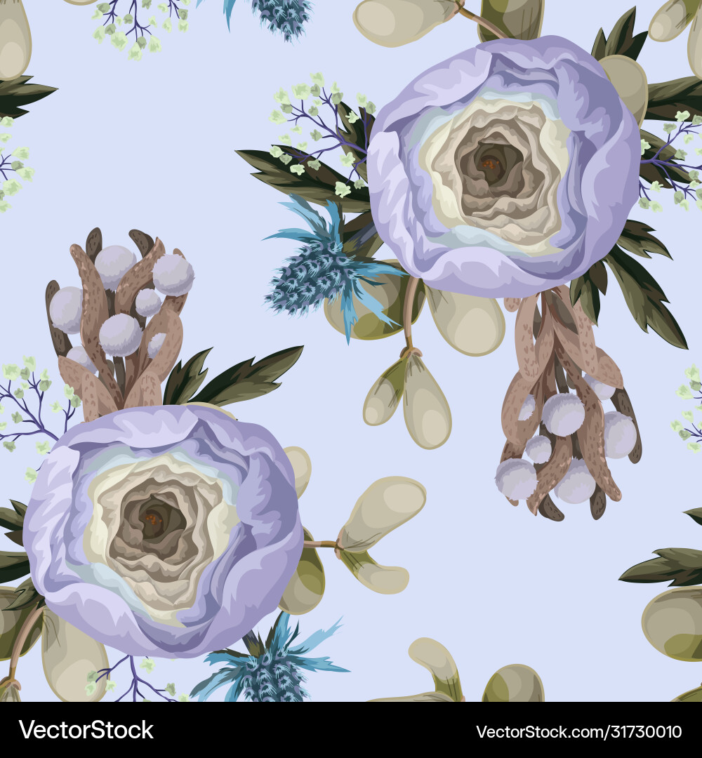 Seamless pattern with delicate ranunculus Seamless pattern with delicate ranunculus vector image