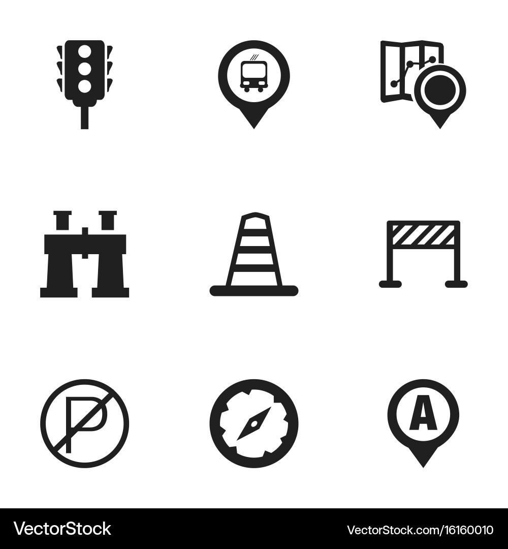 Set of 9 editable navigation icons includes vector image