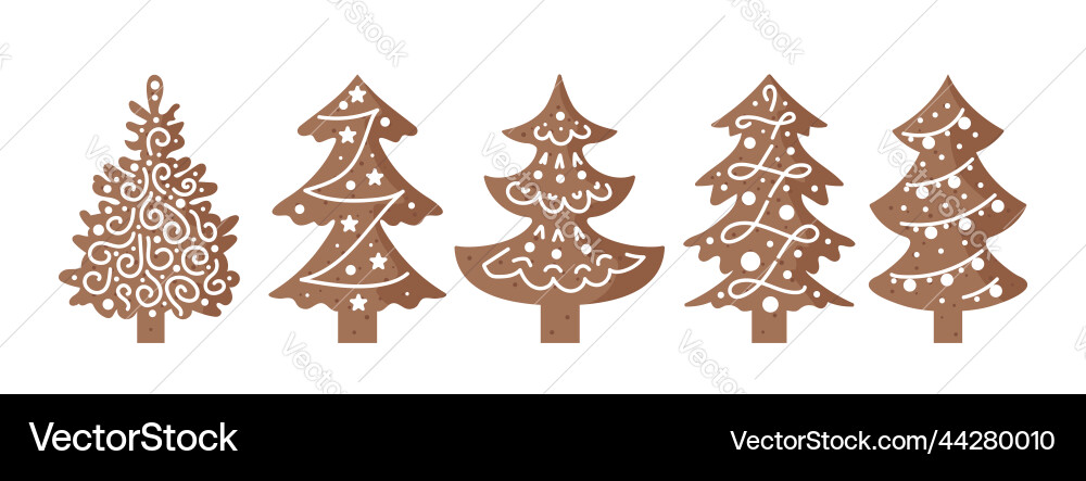 Set of gingerbread appetizing cookies decorated Set of gingerbread appetizing cookies decorated vector image