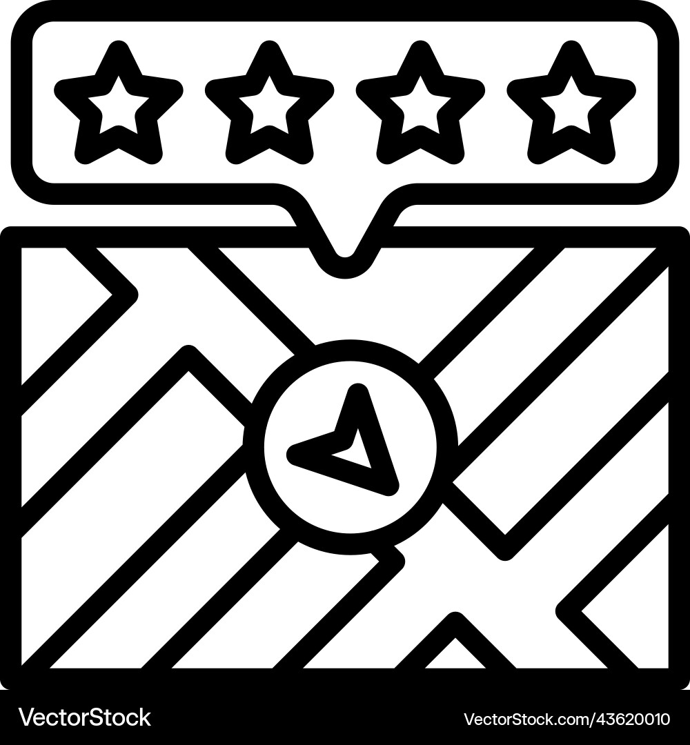 Star rating icon location map and navigation vector image
