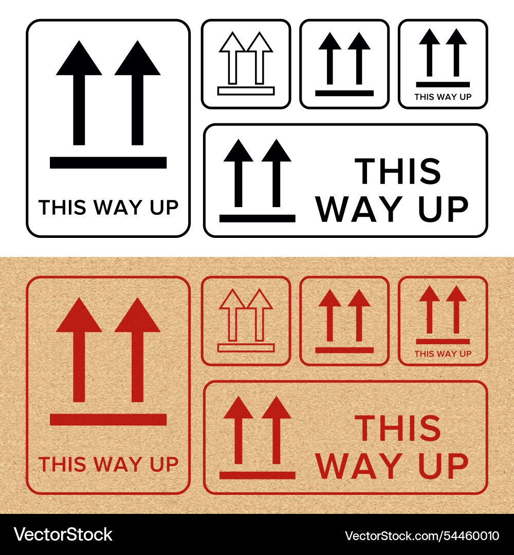 This way up correct orientation indicator This way up correct orientation indicator Vector Image