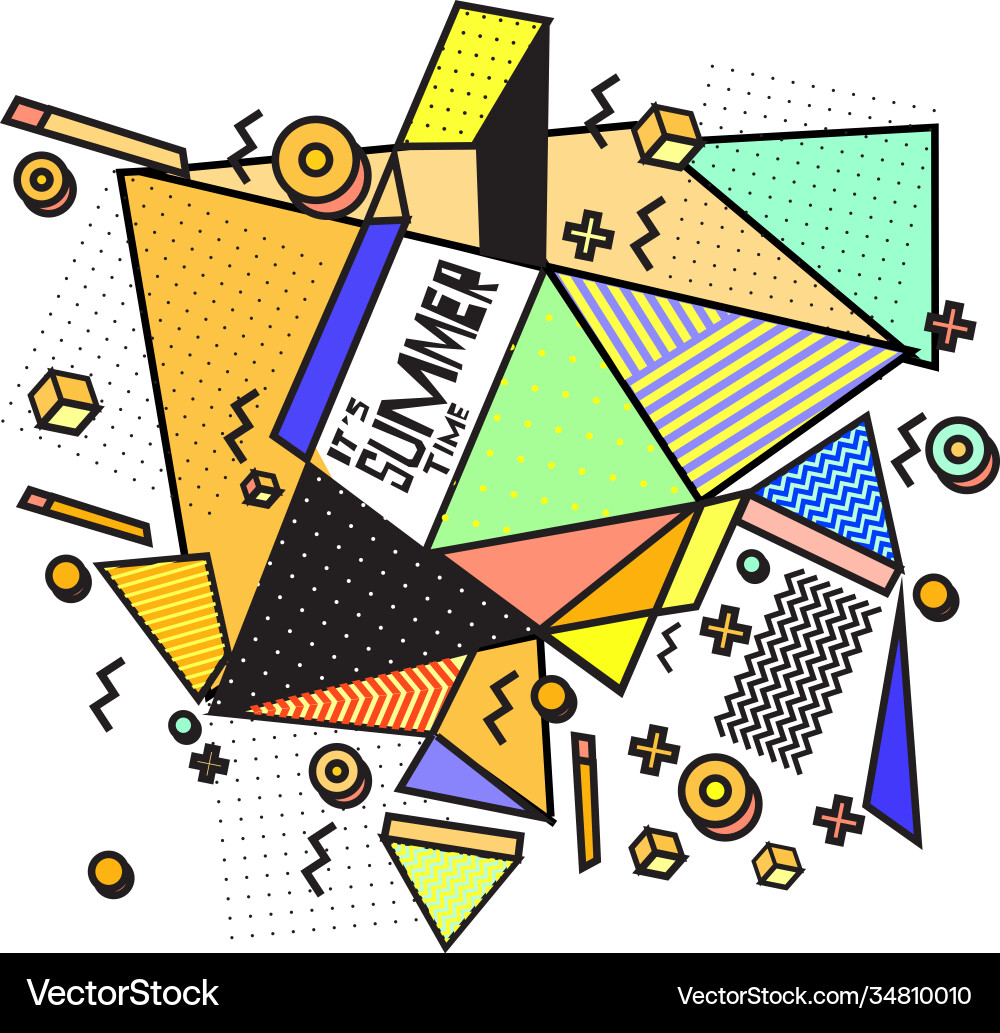 Triangle geometric forms for summer events vector image