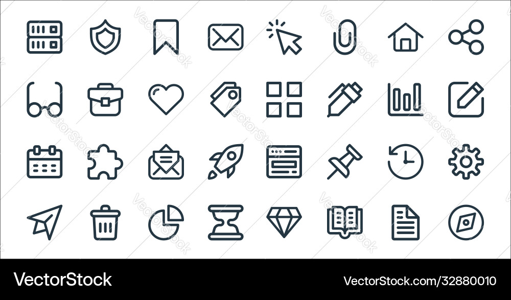 User interface line icons linear set quality User interface line icons linear set quality vector image