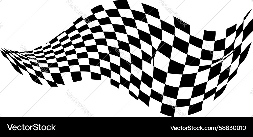 Wavy checkered flag pattern dynamic racing finish Vector Image