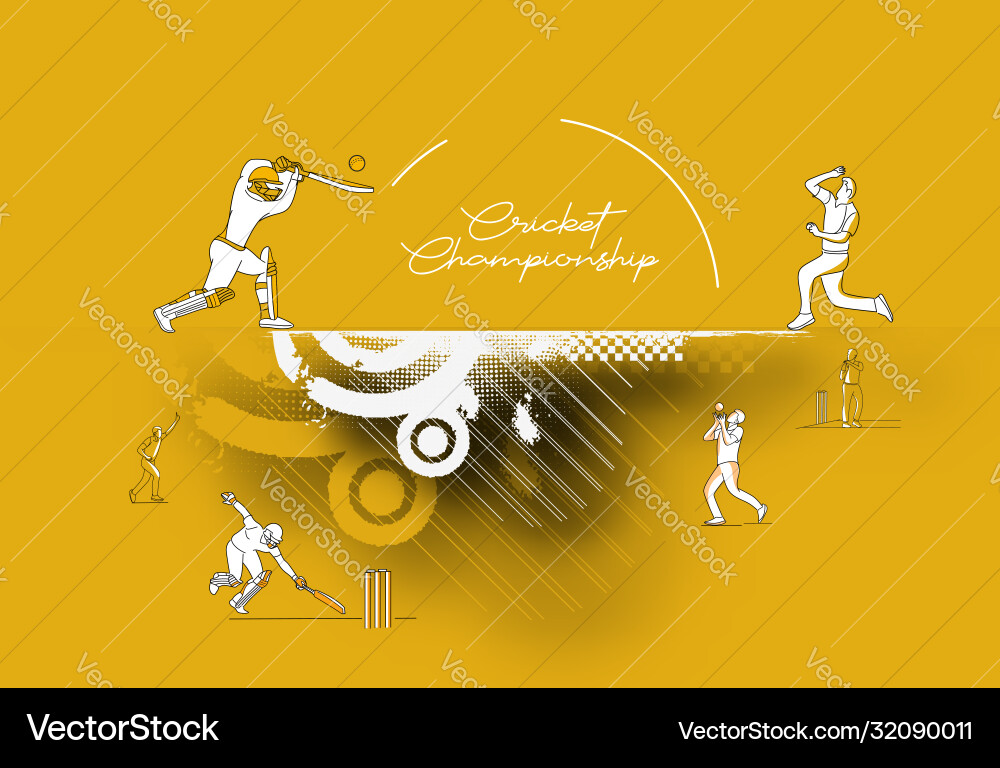 Abstract colorful pattern with batsman and bowler Abstract colorful pattern with batsman and bowler vector image