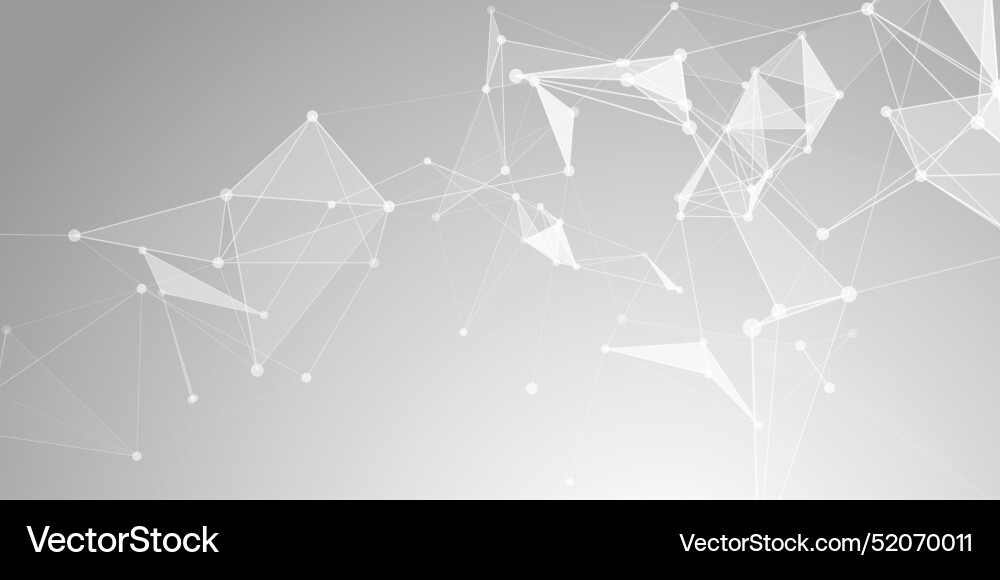 Abstract monochrome banner with a low poly plexus vector image
