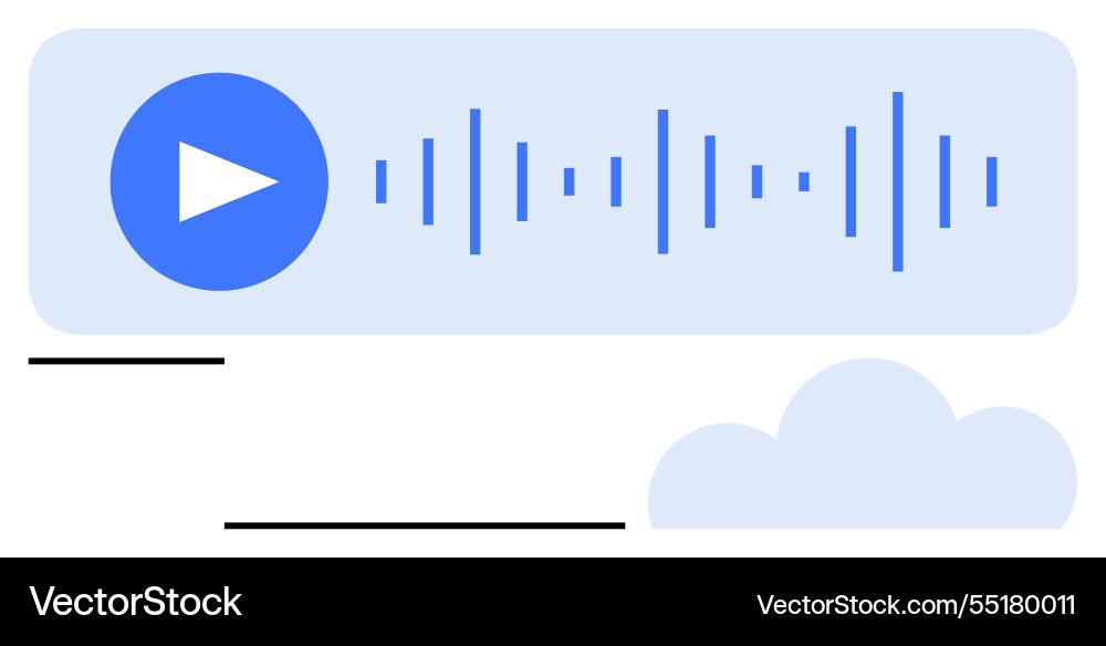 Audio playback interface with sound wave Audio playback interface with sound wave Vector Image