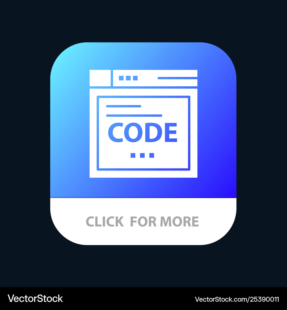 Browser internet code coding mobile app icon vector image