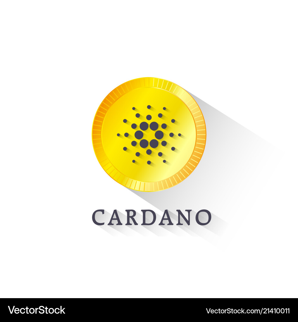 Cardano Cryptocurrency - Yellow Coin – Royalty-Free Vector | VectorStock