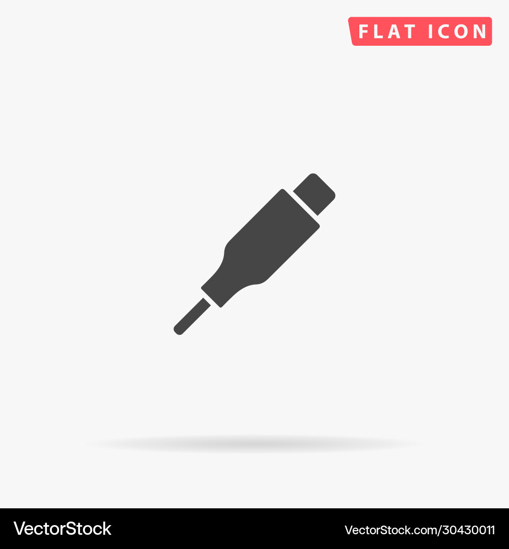 Charging cable flat icon Charging cable flat icon vector image