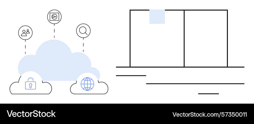 Cloud computing connected to security networking Vector Image