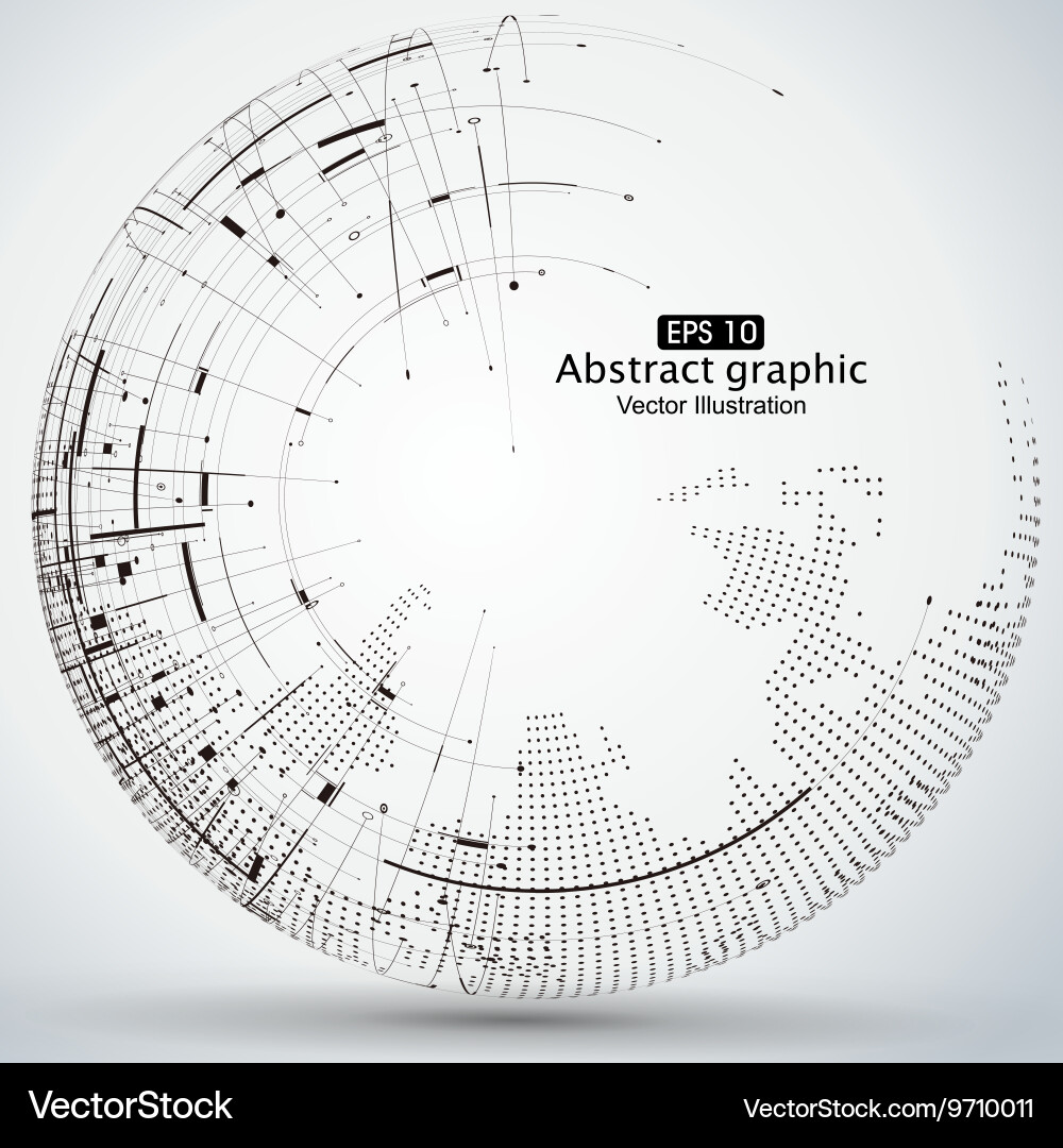 Curve constructed the sphere wireframe vector image