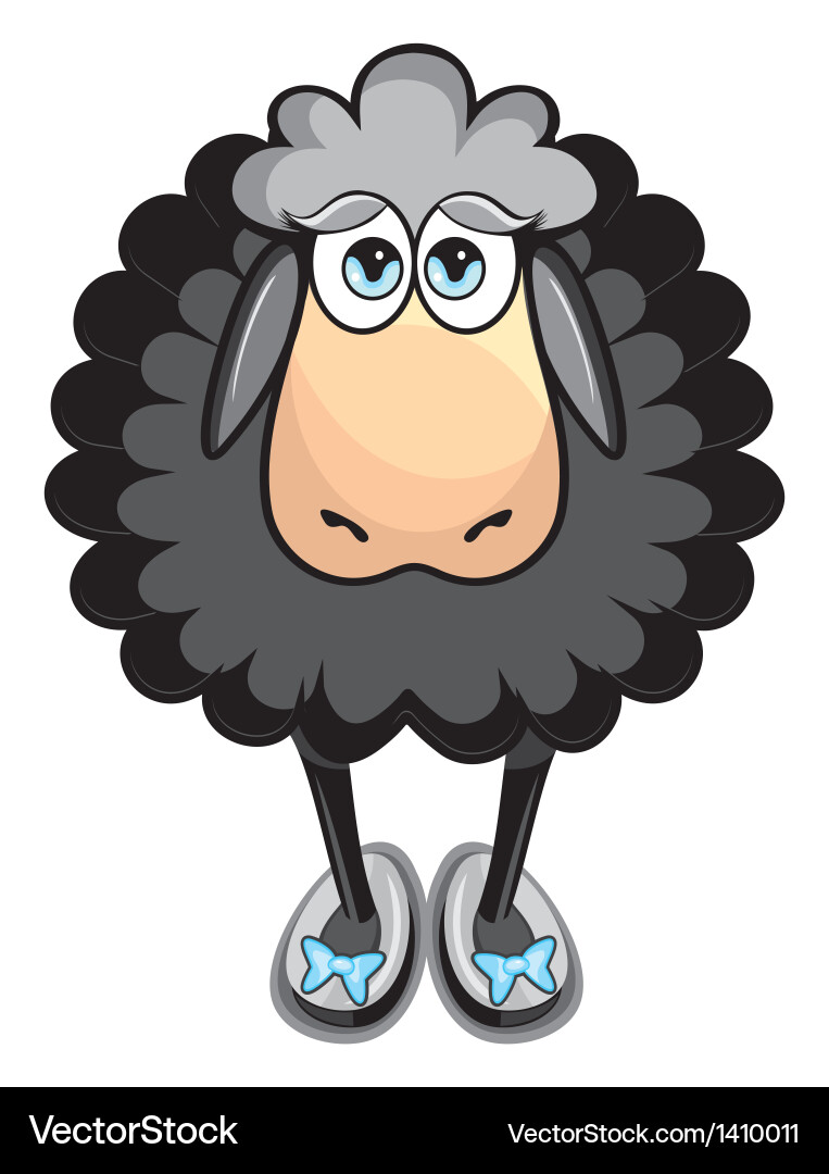 Cute black sheep Royalty Free Vector Image - VectorStock