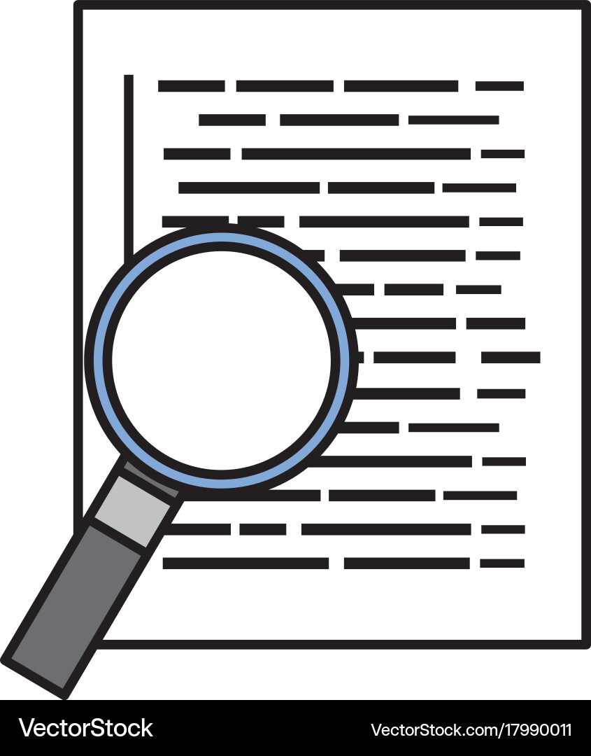 Dokument-Webseite Lupe Entwicklersprache vektorbild