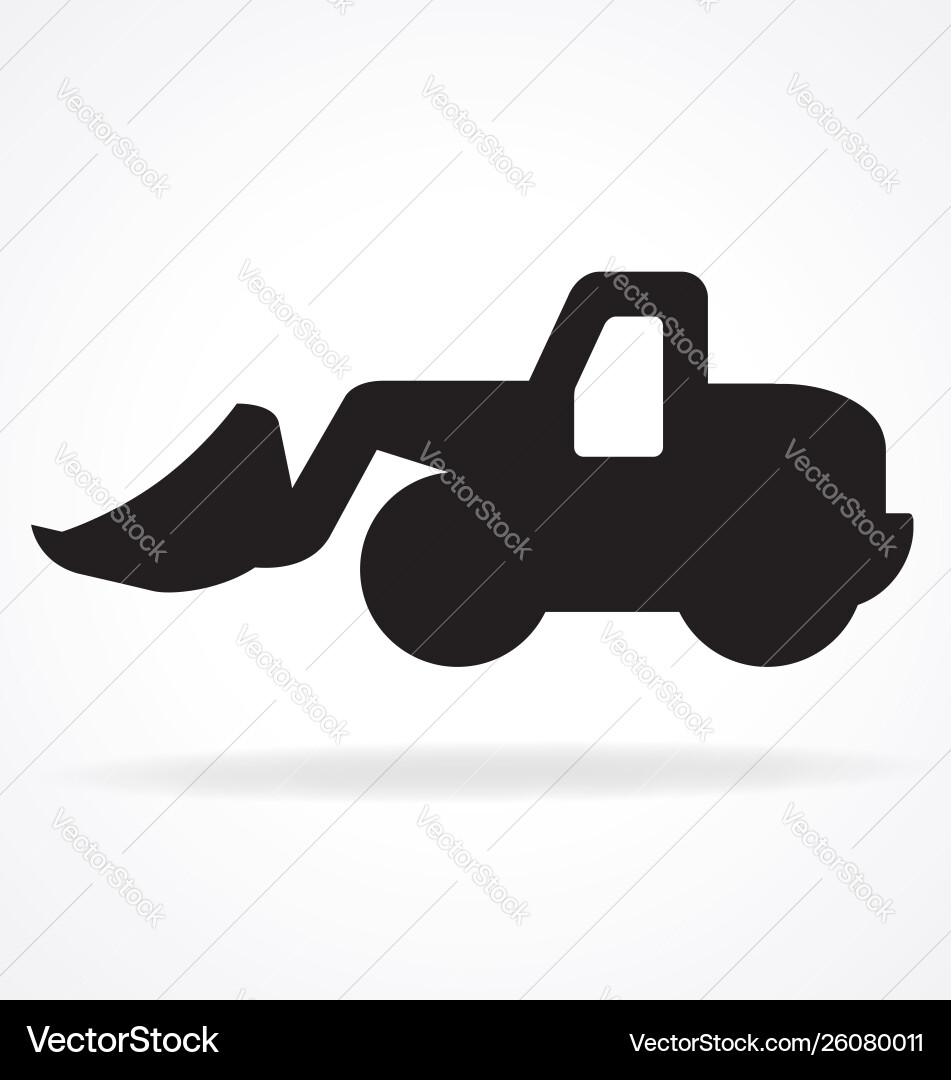 Earthmover digger silhouette simplified Royalty Free Vector