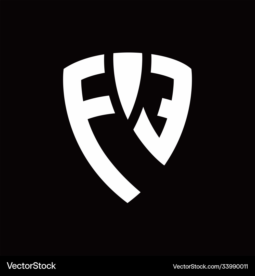 Fe logo monogram with shield elements shape Fe logo monogram with shield elements shape Vector Image