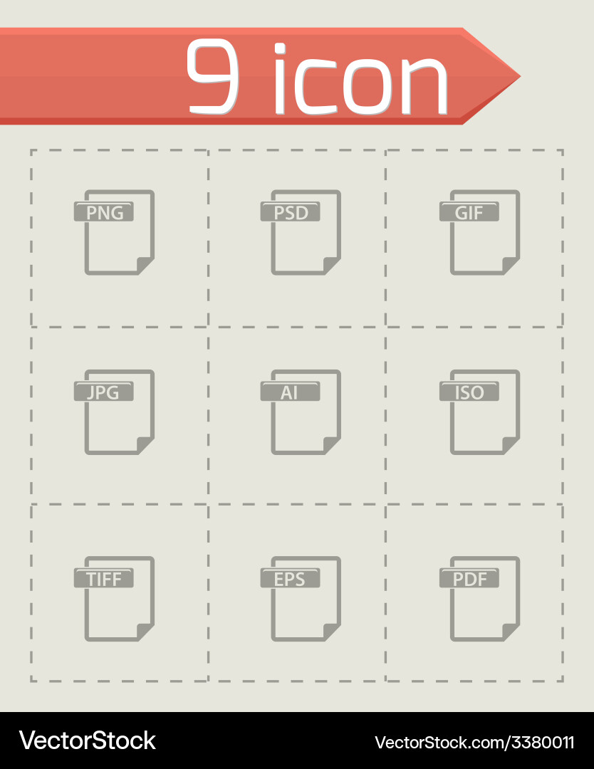 File type icons set vector image
