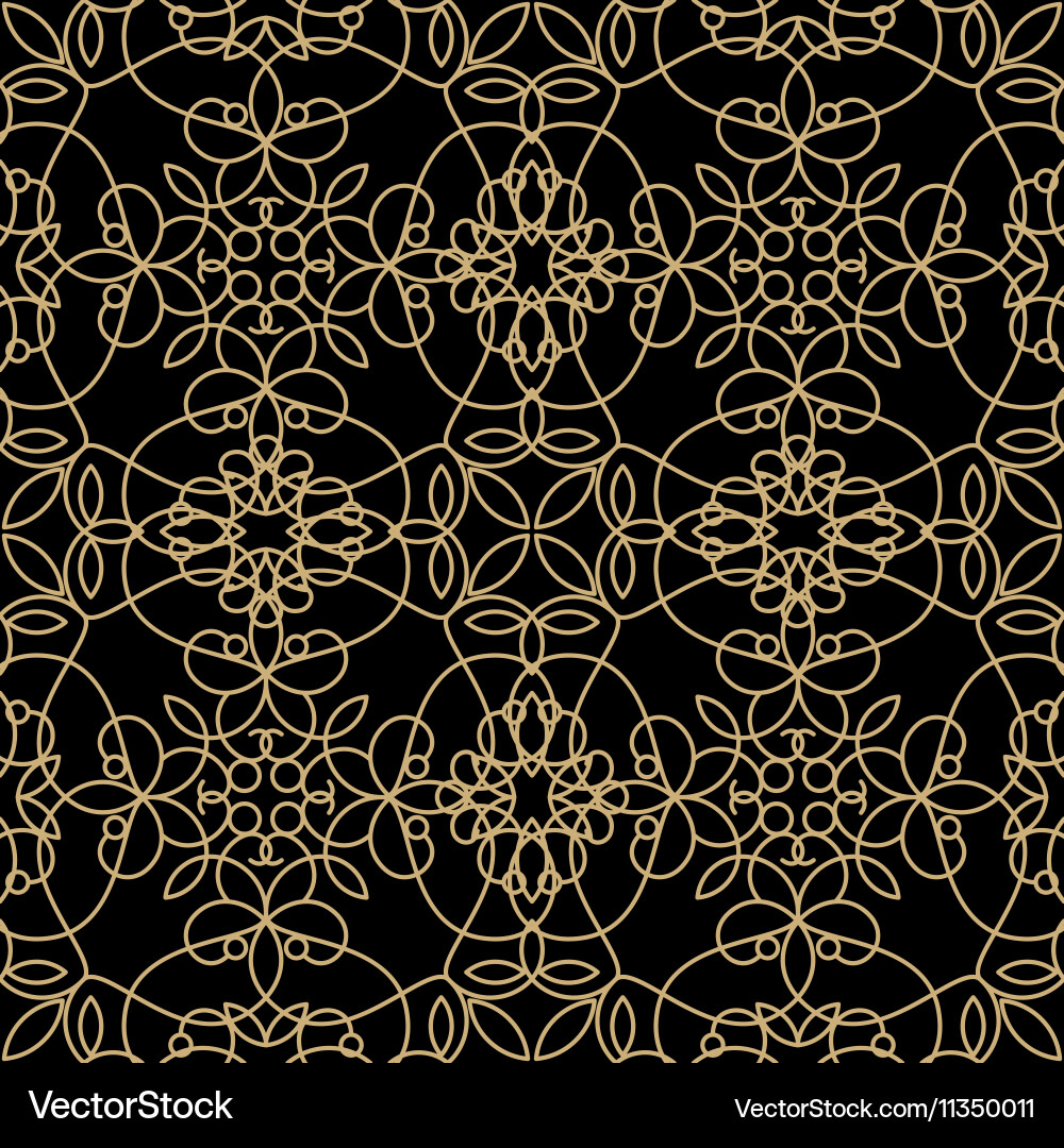 Golden line pattern on dark background vector image