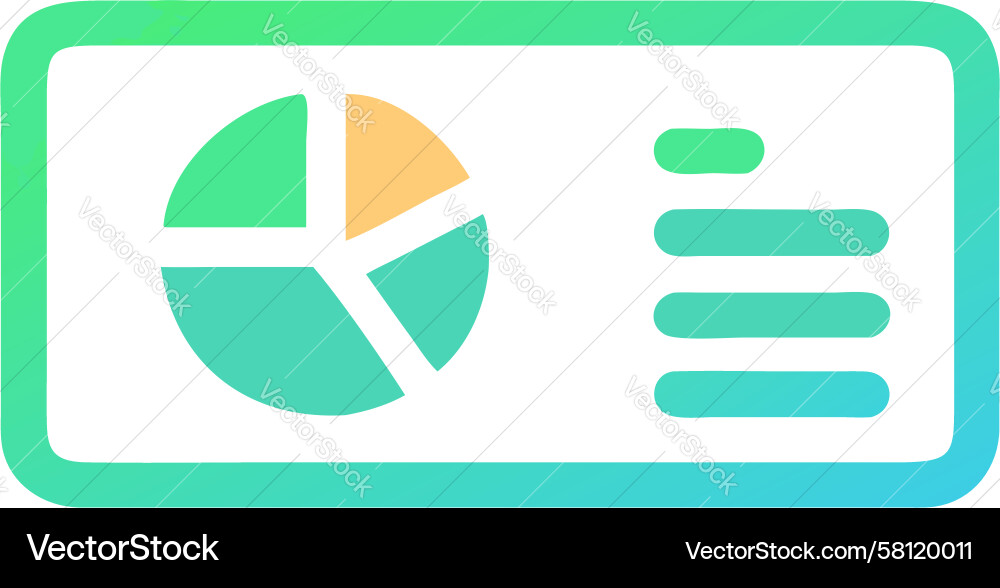 Green Data Analysis Report with Pie Chart Vector Image