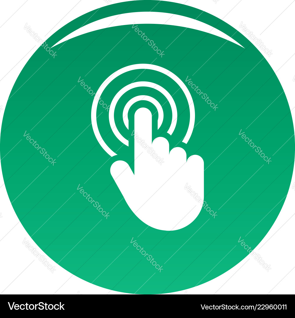 Hand cursor web icon green Hand cursor web icon green vector image