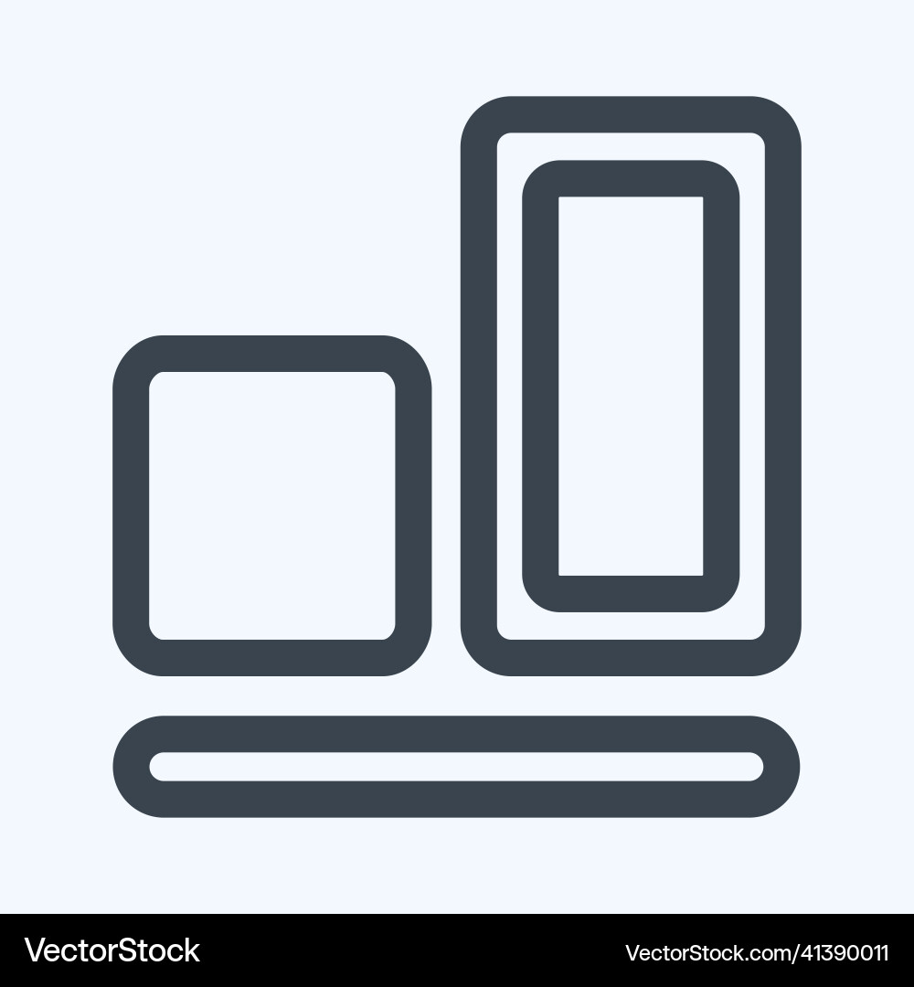 Icon vertical align bottom - line stylesimple Vector Image