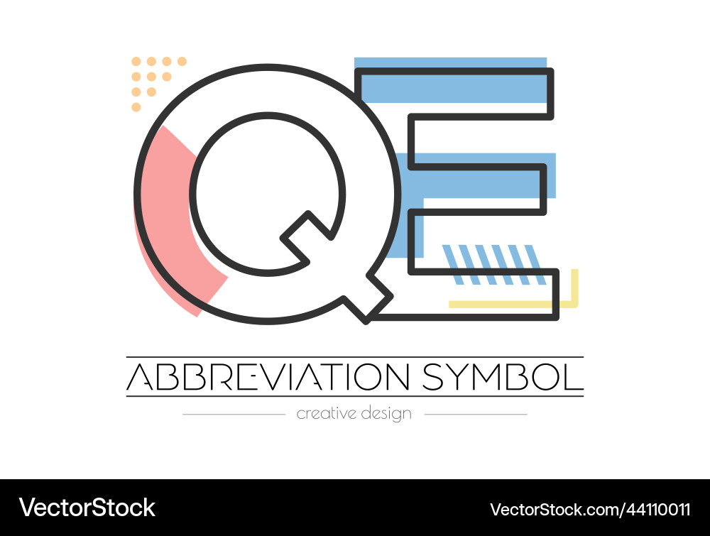 Letters q and e merging of two initials Letters q and e merging of two initials vector image