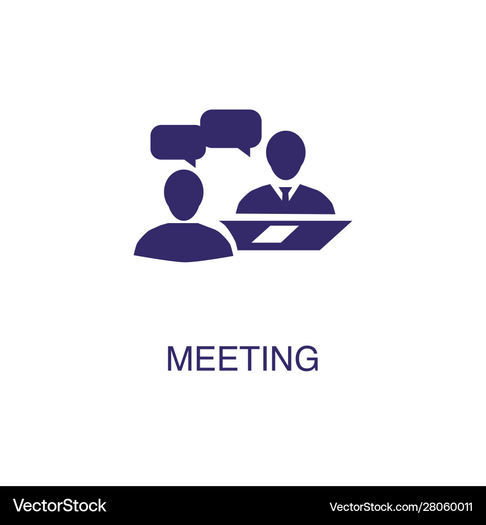 Meeting element in flat simple style on white vector image