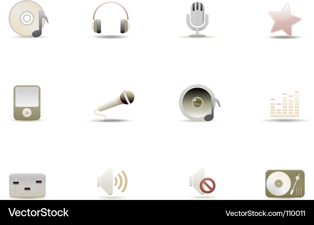 Music Media Icons vector image