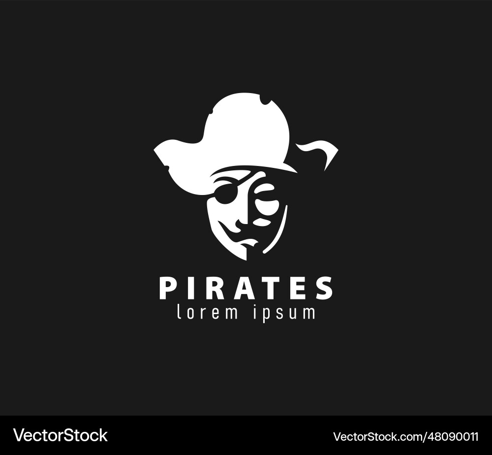 Mysterious pirates computer hacker icon vector image