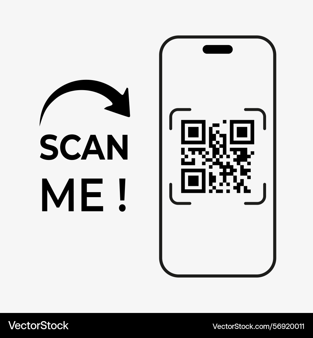 Qr code scan label icon template vector image