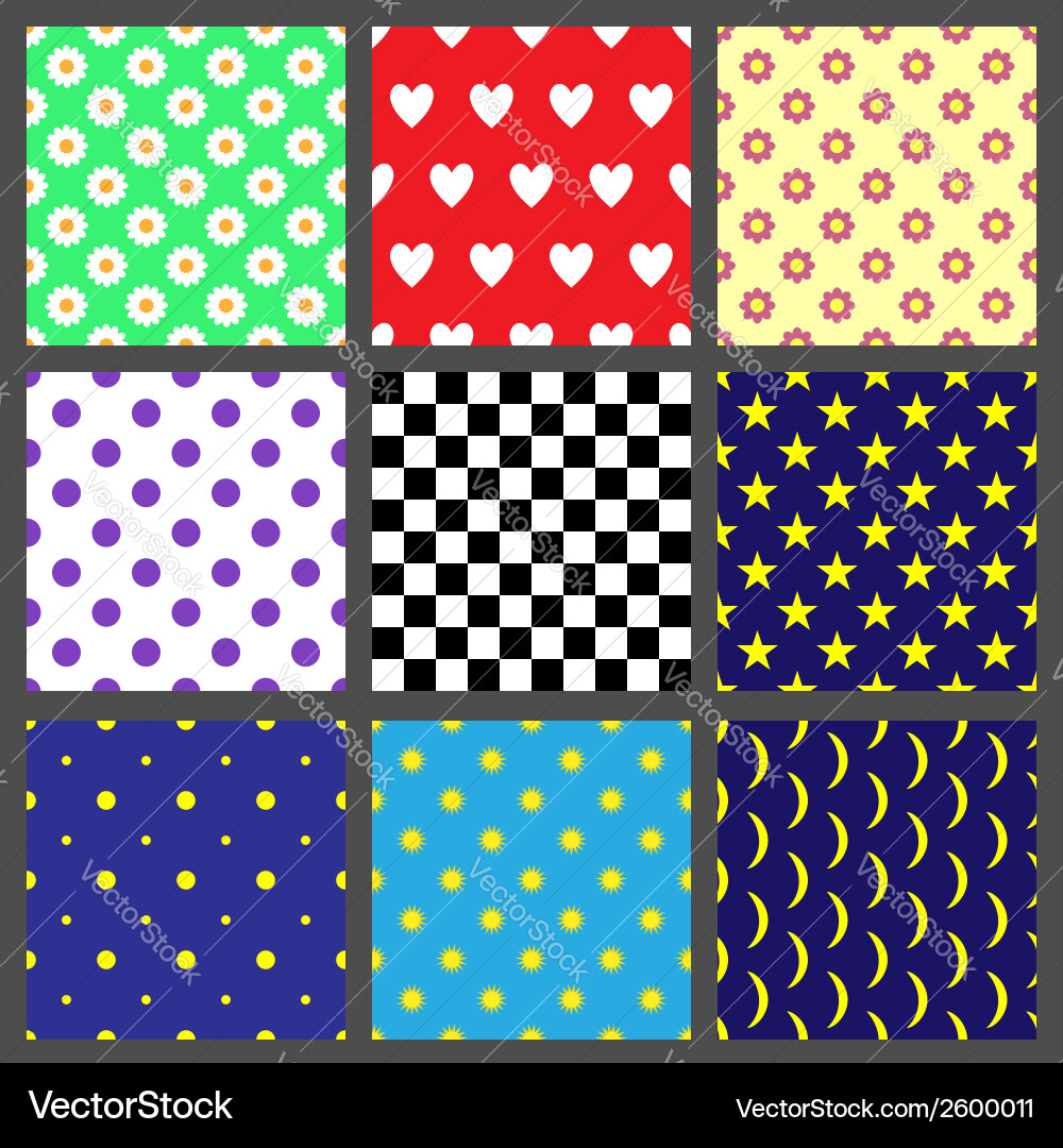 Seamless patterns Vector Image