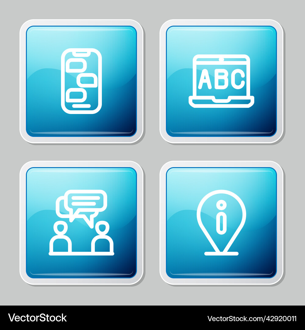 Set line new chat messages notification foreign Vector Image