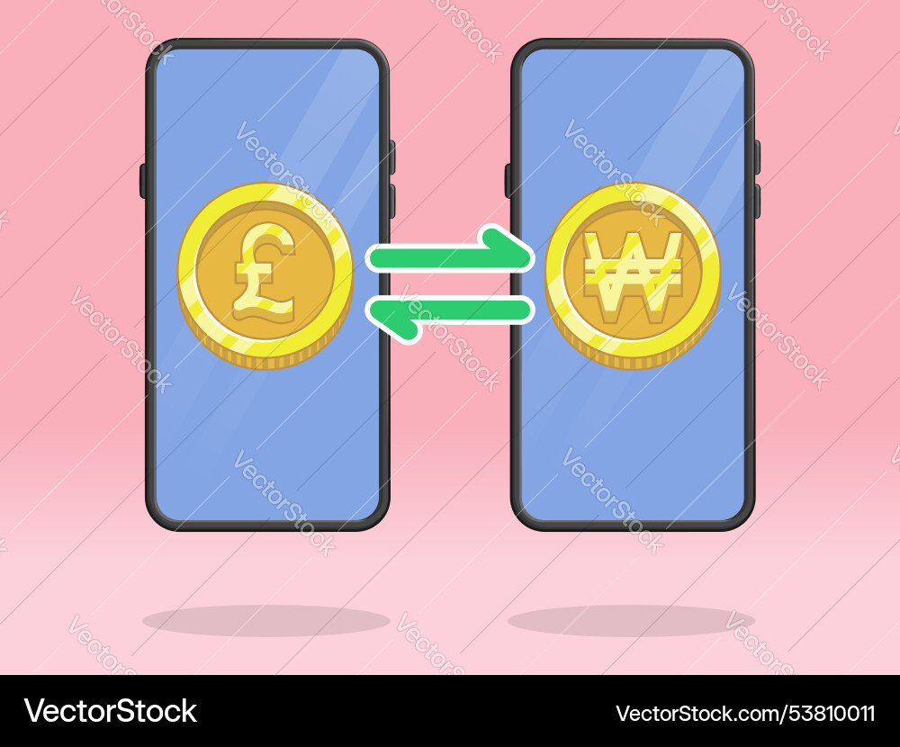 Smartphone Münze Geldbörse Pfund gewonnen Smartphone Münze Geldbörse Pfund gewonnen vektorbild