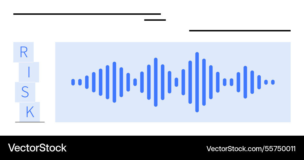 Soundwave pattern with risk blocks highlighting Soundwave pattern with risk blocks highlighting vector image